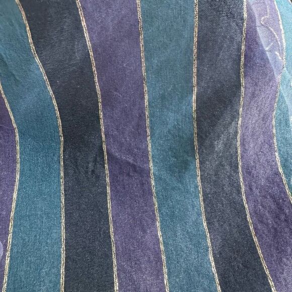 Vintage Enchanted Fairy Princess Metallic Striped Bow Gown Dress - Picture 12 of 14